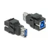 Keystone modulis DeLOCK 86395 Flat Black USB A