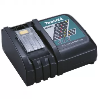 Įkroviklis Makita DC18RC - 1 akumuliatoriaus įkrovimas - skirtas Makita DCS553, DGA514, DGA901, DHP453, DHP482, DHS630, DLW140, DLX3179, DML815, LXT DBN500 (DC18RC)