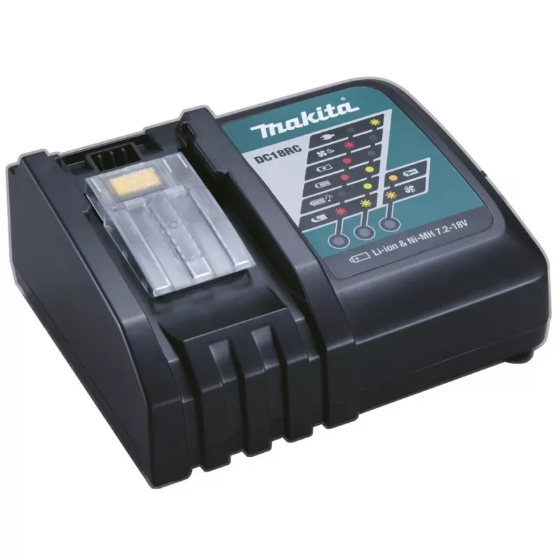 Įkroviklis Makita DC18RC - 1 akumuliatoriaus įkrovimas - skirtas Makita DCS553, DGA514, DGA901, DHP453, DHP482, DHS630, DLW140, DLX3179, DML815, LXT DBN500 (DC18RC)