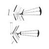 Lauko / patalpų DVB-T antena LIBOX LB2000 su 69 dB stiprintuvu, dviguba poliarizacija, 174–790 MHz, aliuminis / juoda