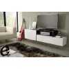 Cama TV spintelė SIGMA 3 180 baltas/baltas blizgus + juodas