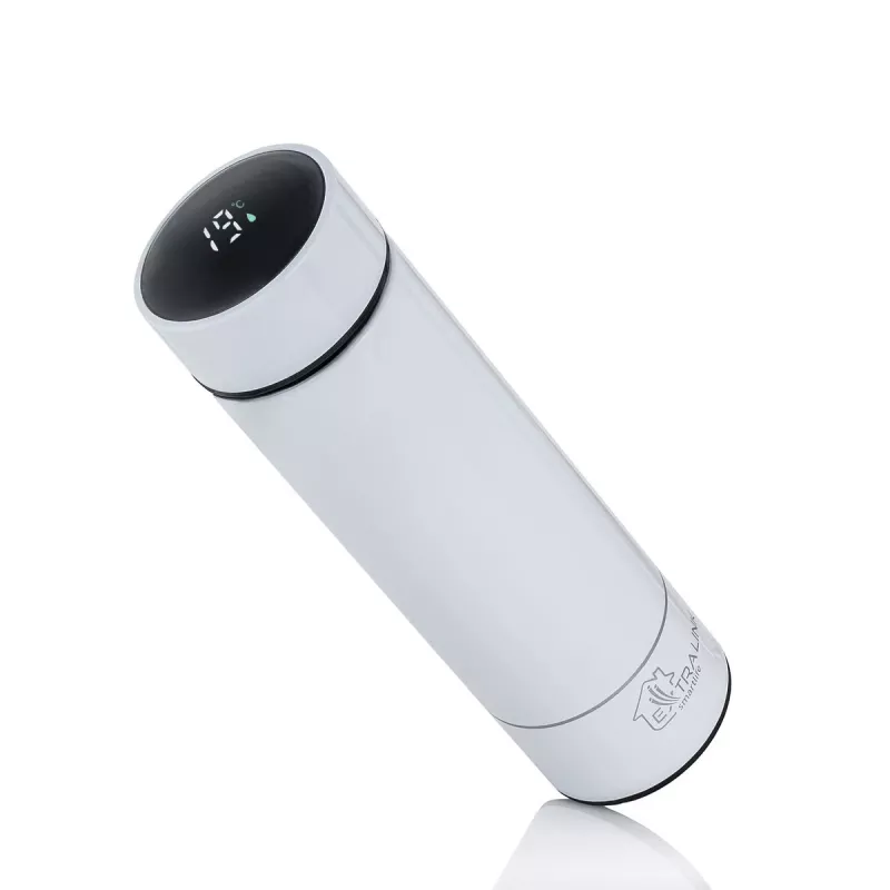 Extralink Smart Travel Mug White – Terminis puodelis su temperatūros ekranu