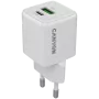 Canyon Charger CU20AC GaN 20W PD, 2 prievadai (USB-A/USB-C) balta mažmeninė (CNS-CUW20AC)