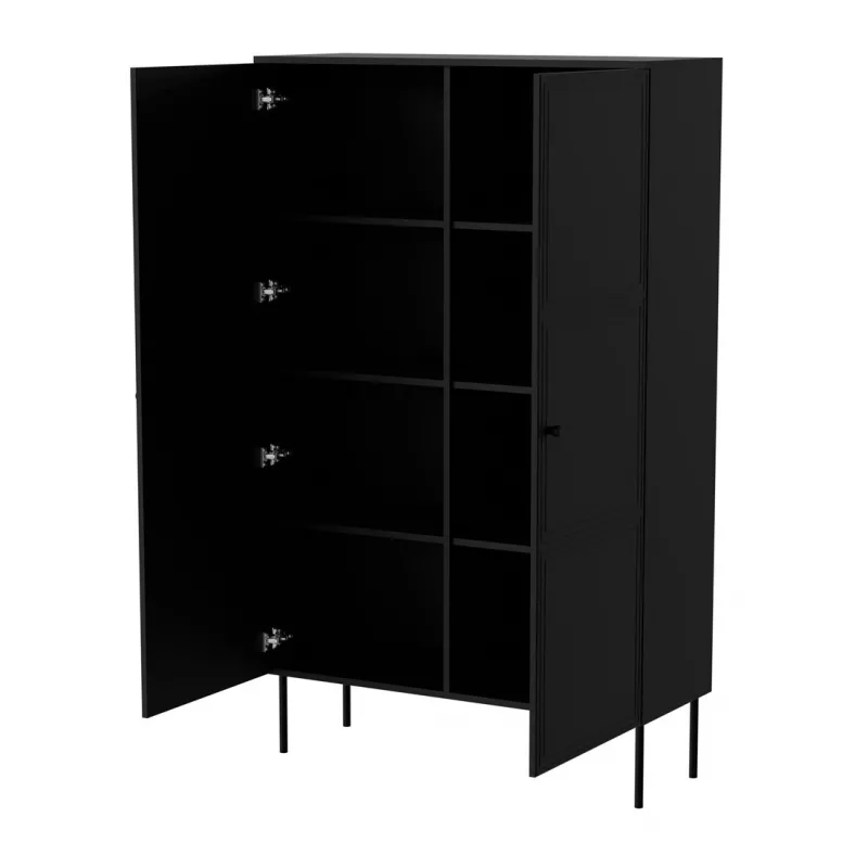 Spintelė Cama Meble PALAZZO BIS 100x39x166 matinė juoda, pastatoma prie sienos