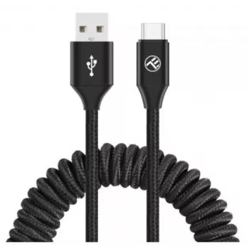 USB į USB-C duomenų kabelis Tellur ištraukiamas 3A 1,8 m juodas