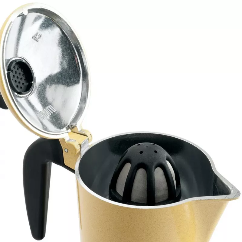 Mokos puodas Bialetti Orzo Express juodai geltonas