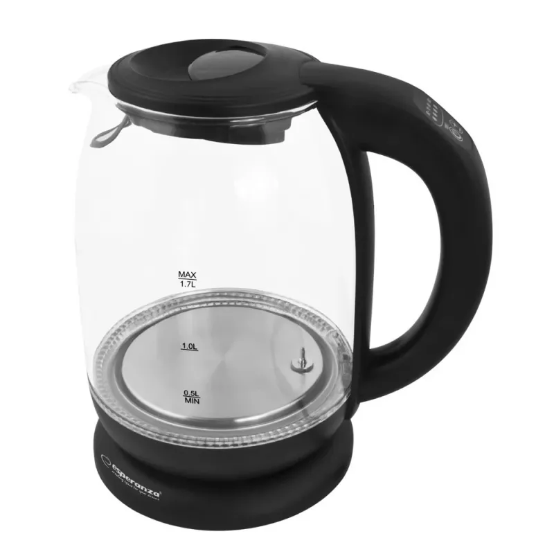 Esperanza EKK027 elektrinis virdulys 1.7 L 2200 W Juodas, Skaidrus
