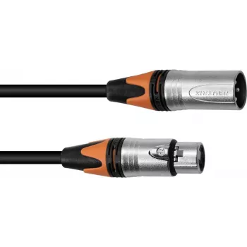 XLR kabelis PSSO 3 kontaktų, 3 m, juodas, Neutrik jungtys