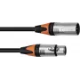 XLR kabelis PSSO 3 kontaktų, 3 m, juodas, Neutrik jungtys