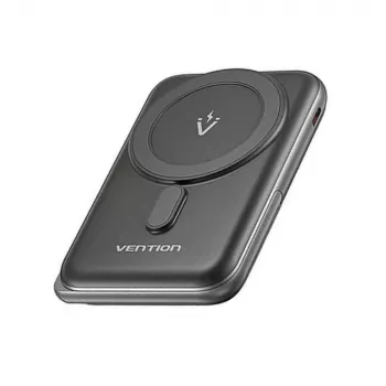 Powerbank Vention 10000mAh Magnetinis Belaidis 20W, 1×USB-C, belaidis įkrovimas, juoda