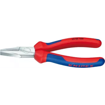 Knipex replės plokščiu galu DIN ISO 5745, bendras ilgis 160 mm, chromuotos, daugiakomponentė rankena