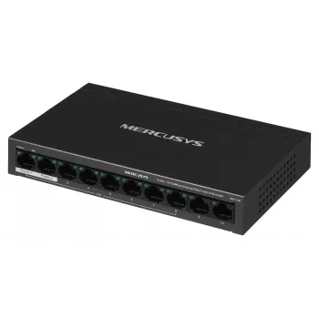 Switch Mercusys MS110P 10 prievadų 10/100Mbps PoE+ 8 prievadai (1.0 versija)