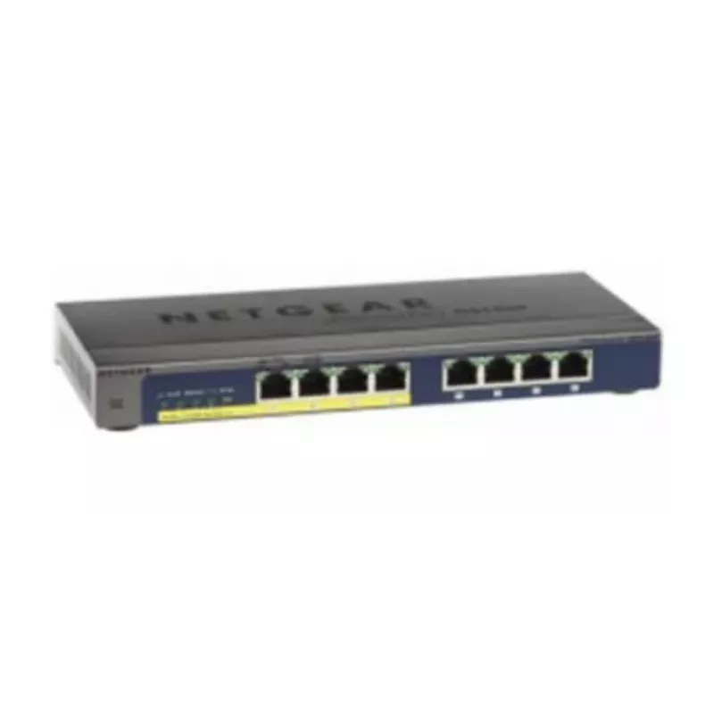 NETGEAR GS108PP nevaldomas gigabitinis Ethernet (10/100/1000) jungiklis su PoE, juodas
