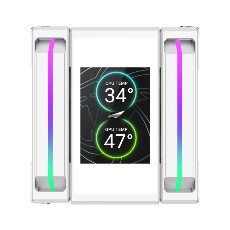 Gamemax SIGMA 620 LCD | Baltas CPU aušintuvas su LCD ekranu