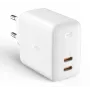 Sieninis įkroviklis Aukey PA-B4 2x USB White GaN – kompaktiškas USB maitinimo adapteris su dviem USB prievadais