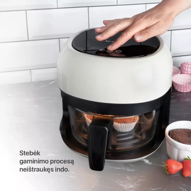 Deep Fryer Sponge Air Fryer Glass 4L Transparent Design