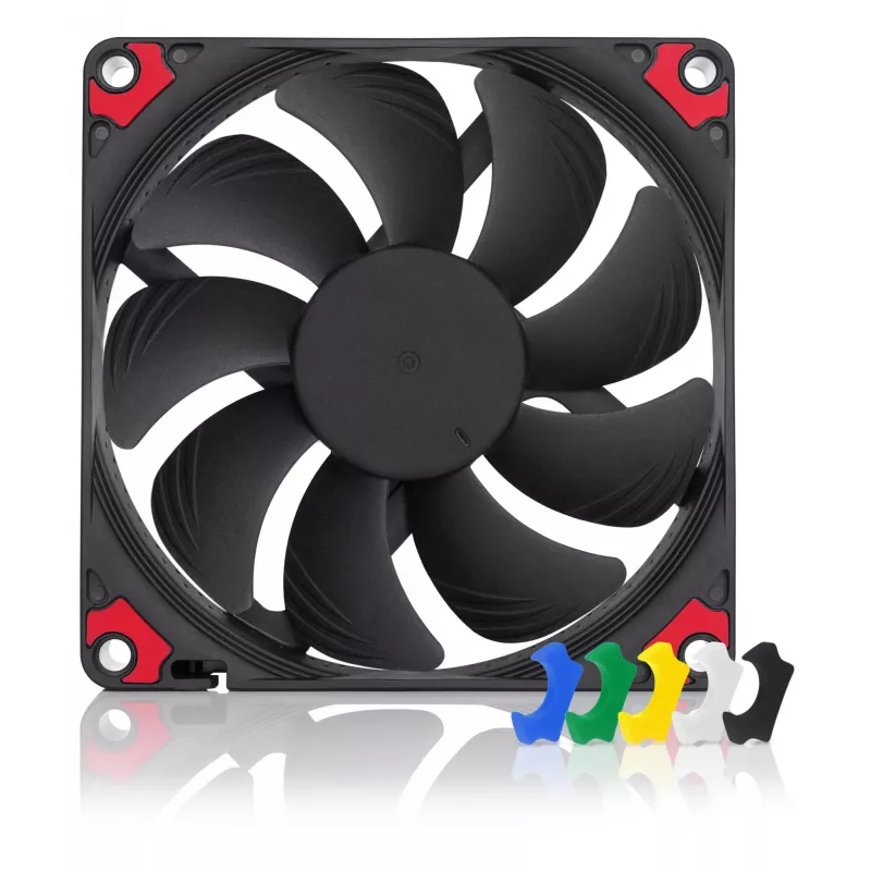 Noctua NF-A9x14 HS-PWM CH.BK.S 92 mm plonas kompiuterio korpuso ventiliatorius, 12 V, 600–2500 RPM, 57,5 m³/h, 14 mm storis