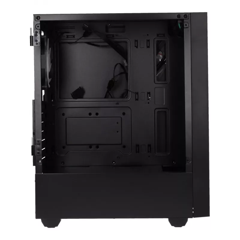 Korpusas GEMBIRD CCC-FC-4000 Midi Tower juodas, grūdintas stiklas, RGB apšvietimas, ATX/Micro-ATX/ITX