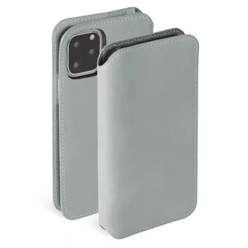 Krusell Sunne dėklas-pinigine Apple iPhone 11 Pro — vintage pilka, užlenkiamas dėklas su kortelių kišene