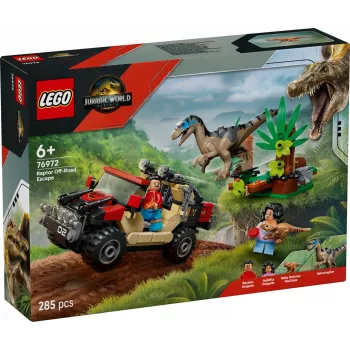 Konstruktorius LEGO Jurassic World 76972 Raptor Off-Road Escape, 285 dalių, 2 minifigūrėlės, nuo 6 metų