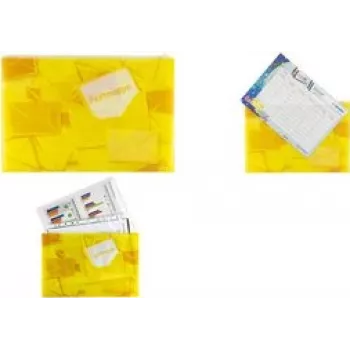 Aplankalas dokumentams Herma Postmappe Zipper A4 PP geltonas XL formatas