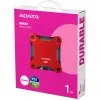 Išorinis SSD ADATA SD620 1 TB, nešiojamas USB 3.2 Gen 2 (Micro-USB B), skaitymas 520 MB/s, rašymas 460 MB/s, atsparus smūgiams, raudonas