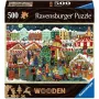Medinė dėlionė Ravensburger Wooden Puzzle Kalėdinė mugė – 500 detalių