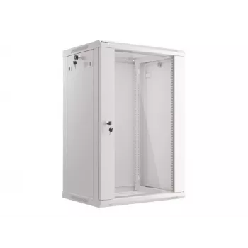 Lanberg sieninis montavimo stovo spintas 19'' 18U 600x450 mm pilkas (stiklinės durys)
