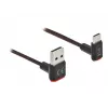 USB laidas DeLOCK EASY-USB 2.0 Type-A kištukas į Type-C kištuką kampuotas 0,2 m juodas