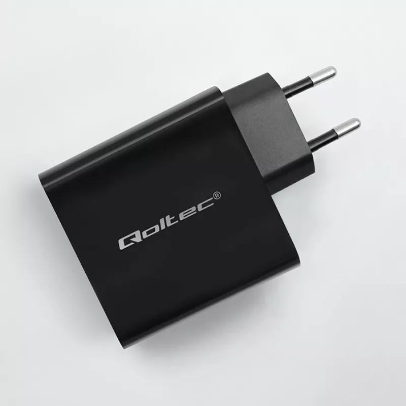 Įkroviklis QOLTEC Super Quick PD 65W USB-C Power Delivery 5–20V, 1x USB-C, USB PD 3.0, C tipo kištukas, 65 W