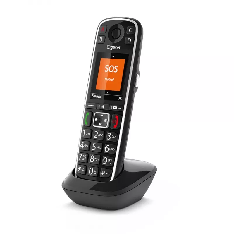 Gigaset E720HX analoginis/DECT telefonas su skambučio identifikavimu, juodas