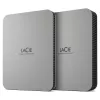 LaCie Mobile Drive 1TB išorinis kietasis diskas, mėnulio sidabro spalvos, USB-C 3.2, PC ir Mac, iš perdirbtų medžiagų