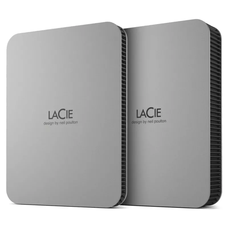 LaCie Mobile Drive 1TB išorinis kietasis diskas, mėnulio sidabro spalvos, USB-C 3.2, PC ir Mac, iš perdirbtų medžiagų