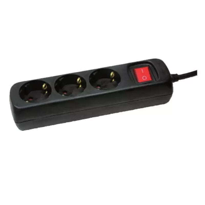 Prailginimo laidas LogiLink LPS206B 1,4 m 3 AC lizdai Juodas