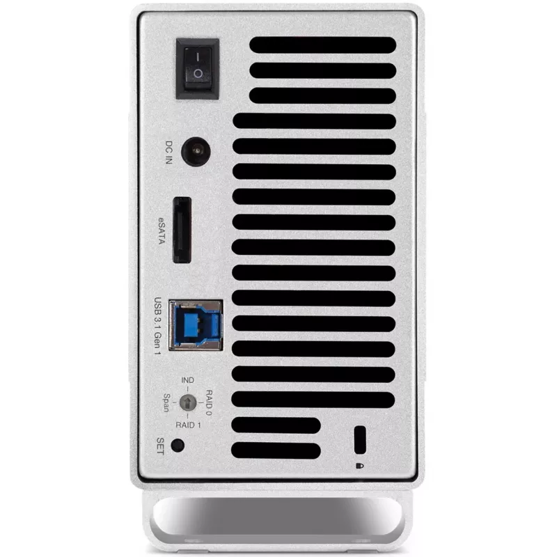 Išorinis HDD korpusas OWC Mercury Elite Pro Dual White 2× 3,5 col. SATA diskams, RAID 0/1/SPAN, USB Type‑B