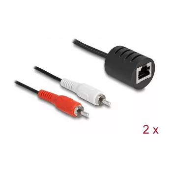 DeLOCK 87857 garso kabelis 2 x RCA RJ-45 juoda raudona balta