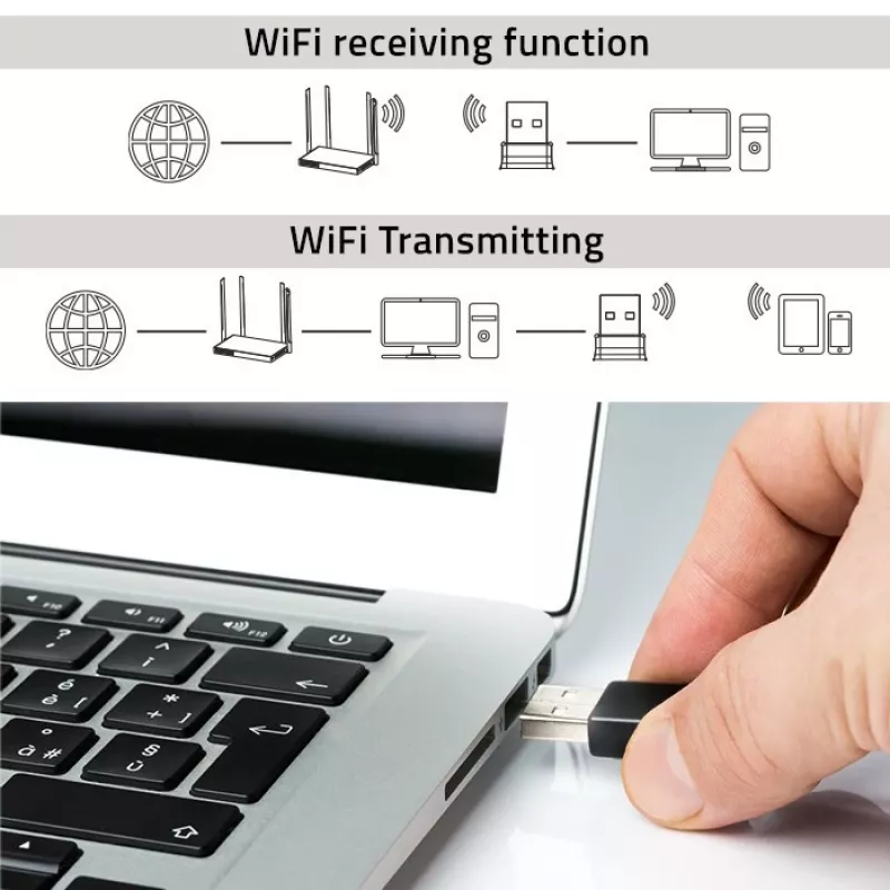 Wi-Fi USB adapteris QOLTEC NANO 56986 – mini N, USB 2.0, 802.11n