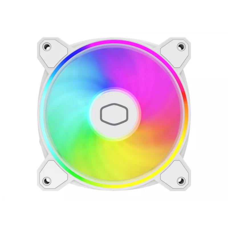 Cooler Master MasterFan MF120 Halo2 White Edition MFL-B2DW-21NP2-R2 120 mm ARGB ventiliatorius kompiuterio korpusui, 27 dB, 51,88 CFM, baltas