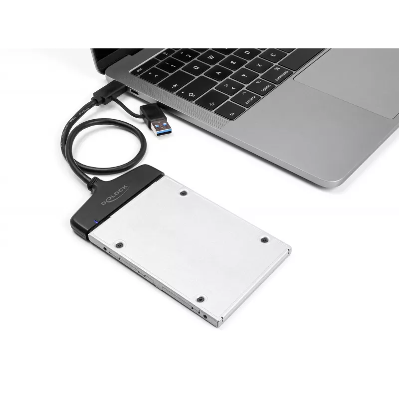 DeLOCK USB į SATA keitiklis 6 Gb/s USB Type-C Type-A 0,3m