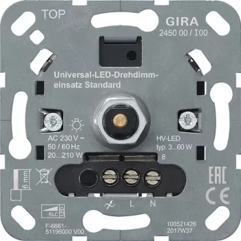 Gira S3000 UniLED reguliatorius šviesos diodams sukamasis 245000