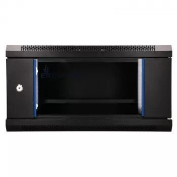 EXTRALINK LITE 4U 530×400 sieninis stelažinis korpusas juodas su lentyna