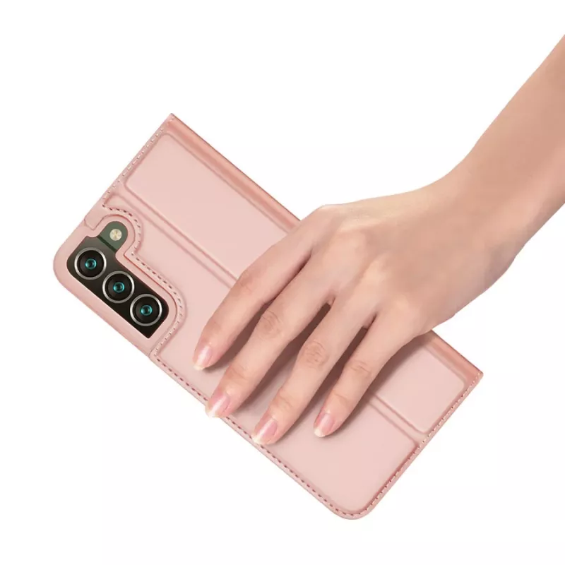 Dux Ducis Skin Pro dėklas su dirželiu ir atverčiamu dangteliu Samsung Galaxy S22+ (S22 Plus) rožinis