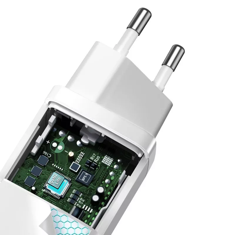 Baseus CCGAN2L-B02 Įkroviklis AC Greitasis Įkrovimas 20V 1xUSB 1xType-C Baltas
