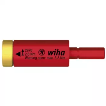 Sukimo momento adapteris Wiha easyTorque 1,2 Nm raudonai geltonas, skirtas SlimBits SlimVario