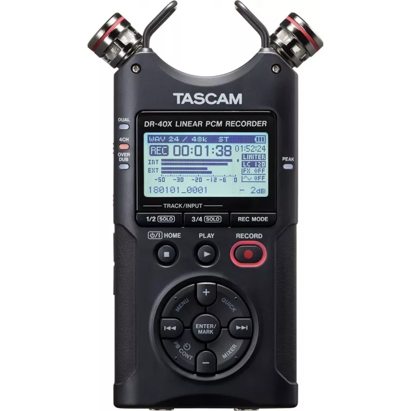 Tascam DR-40X – nešiojamas skaitmeninis diktofonas su USB sąsaja, 2x stereo įrašymas