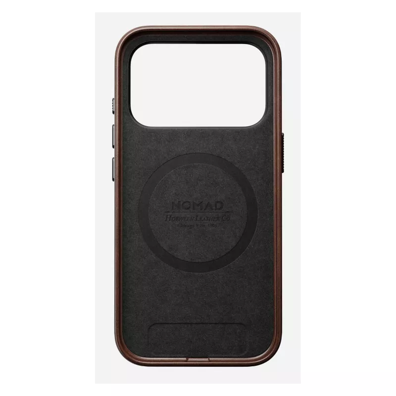 Nomad Traditional Leather Case dėklas iPhone 17 Pro, oda, mikropluoštas, tinka 6,3 colio (16 cm) ekranui, ruda