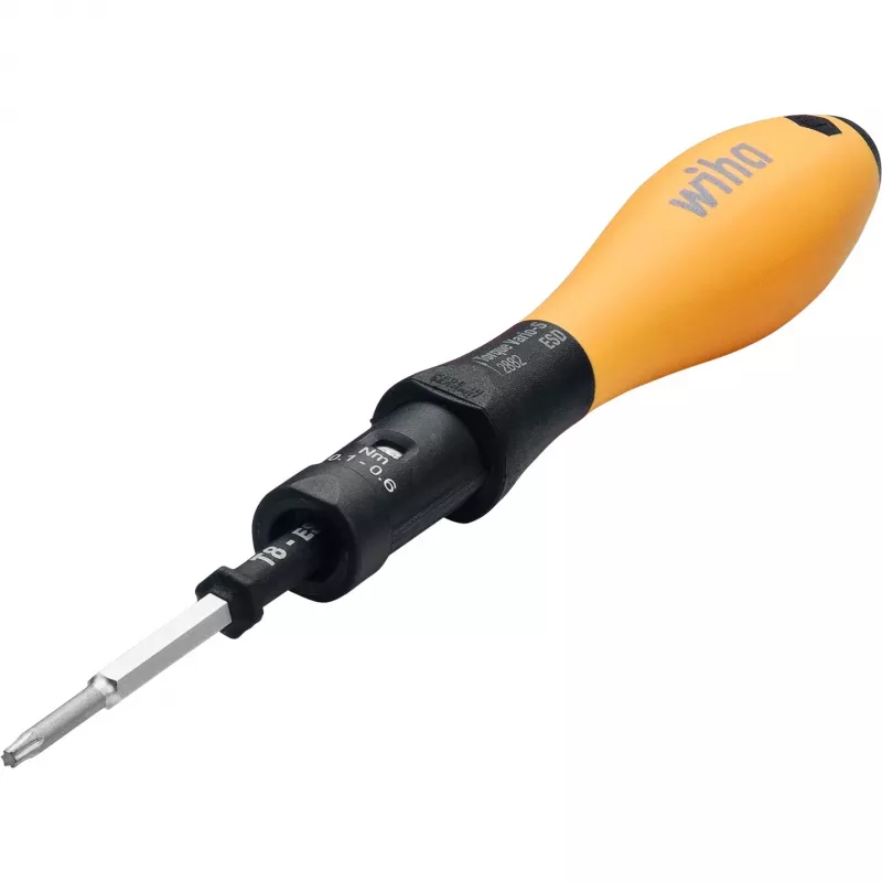 Wiha ESD sukimo momentinis atsuktuvas TorqueVario-S 0,8 - 2 Nm DIN EN 61340-5-1, DIN EN ISO 6789, DIN EN 26789 (26866)