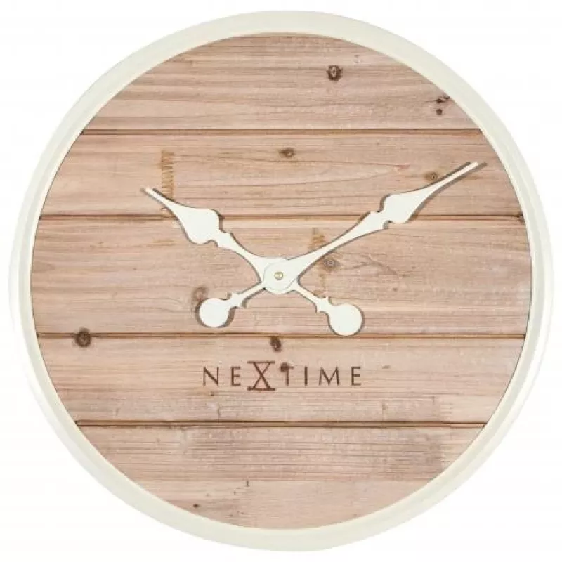 NeXtime klok 3134wi Plank sieninis laikrodis, Ø50 cm, baltas