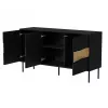 Komoda Cama Meble INSERTO 3D 143,5×40×80 cm juoda su LED, medžio drožlių plokštė, 16 mm rėmas