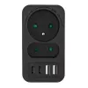 Maitinimo daliklis MACLEAN MCE249 F/B – 2 AC lizdai (16A + 6A) su 2×USB-A ir 2×USB-C PD 20W, EU kištukas, juodas